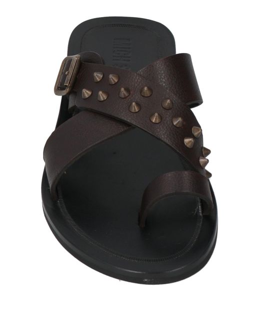 MICH SIMON Black Dark Thong Sandal Leather for men