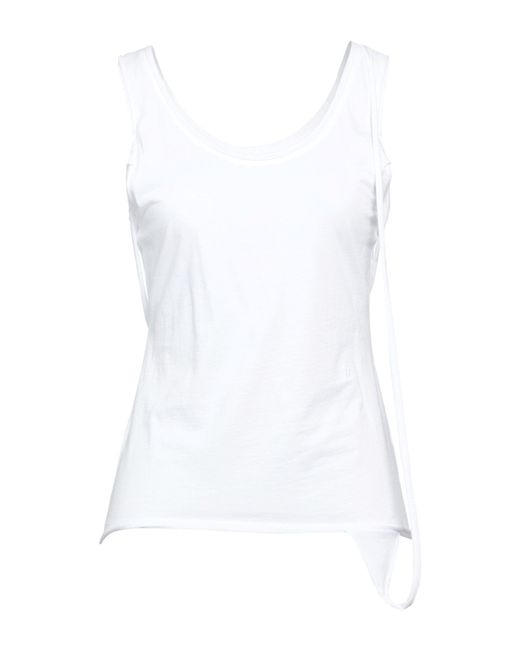 Helmut Lang White Tank Top Pima Cotton, Elastane