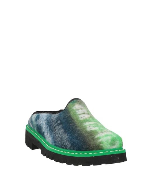 Diemme Green Mules & Clogs Wool, Soft Leather