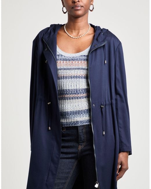 Cinzia Rocca Blue Overcoat & Trench Coat Viscose, Elastane