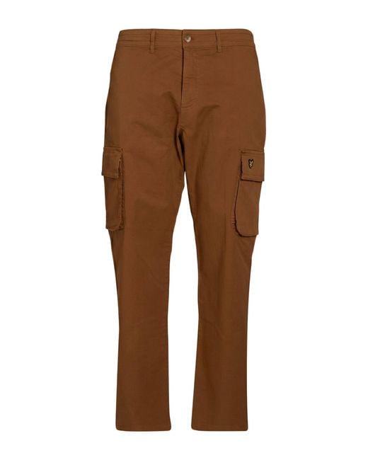 Lyle & Scott Brown Pants Cotton, Elastane for men