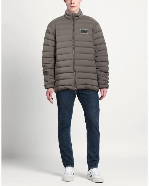 EA7 Gray Military Puffer Polyester, Elastane for men