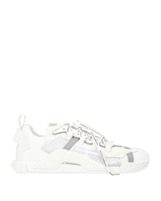Dolce & Gabbana White Sneakers Synthetic Material, Textile Fibers for men