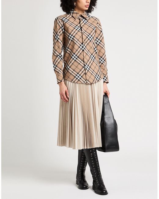 Burberry Gray Shirt Polyester, Wool