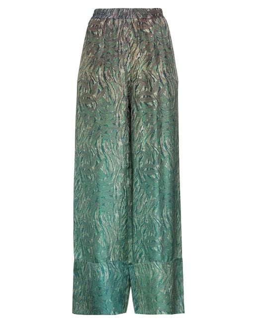 Pierre Louis Mascia Green Pants Silk