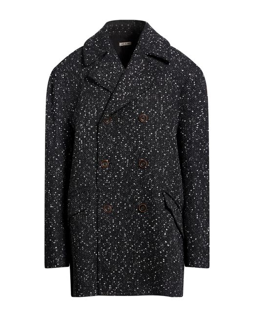 Marni Black Coat Virgin Wool, Polyamide, Elastane for men