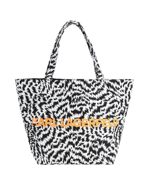 Karl Lagerfeld White K/Zebra Shopper -- Handbag Recycled Cotton, Cotton