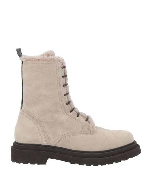 Brunello Cucinelli Natural Light Ankle Boots Leather