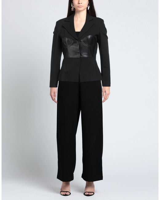 SIMONA CORSELLINI Black Blazer Viscose, Polyamide, Elastane