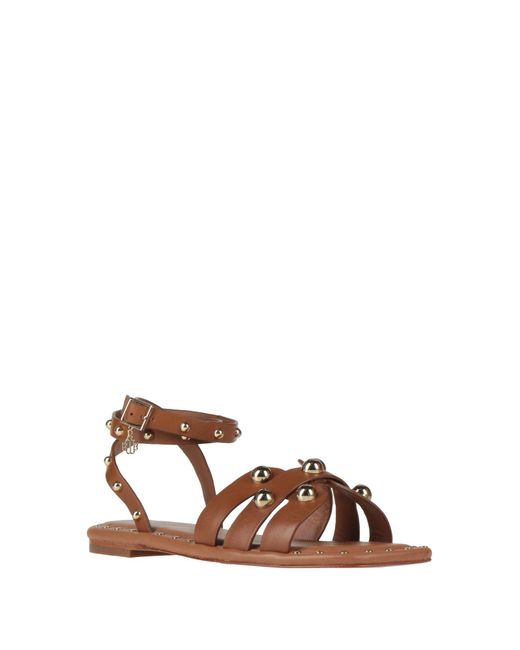 Maje Brown Camel Sandals Leather