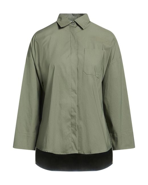 RUE DU BAC Green Military Shirt Cotton, Polyamide, Elastane