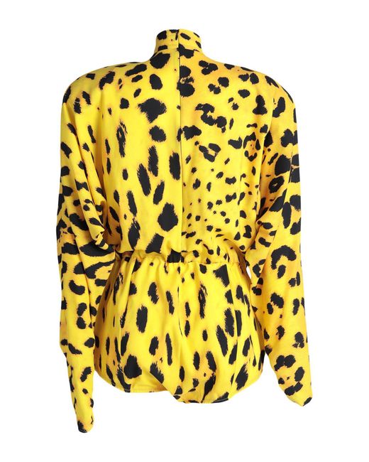 Dolce & Gabbana Yellow Bodysuit Silk, Elastane, Polyester