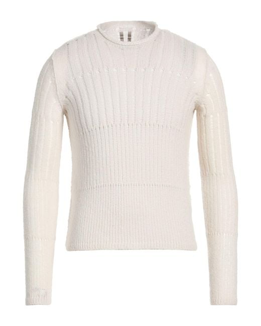 Rick Owens White Ivory Sweater Virgin Wool, Polyamide for men