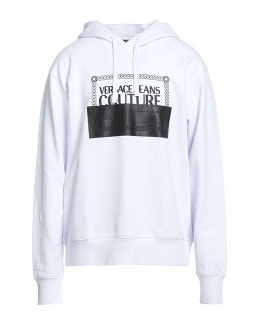Versace Jeans Couture White Sweatshirt Cotton, Elastane for men