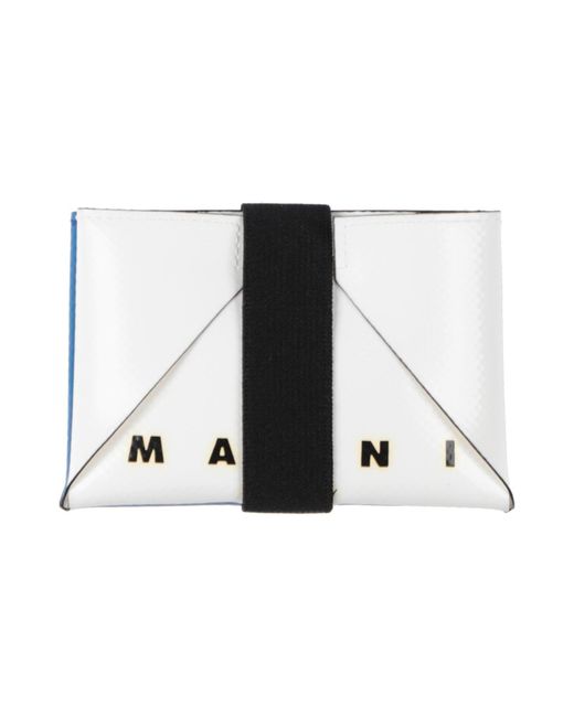 Marni White Cardholder Polyester, Rubber for men