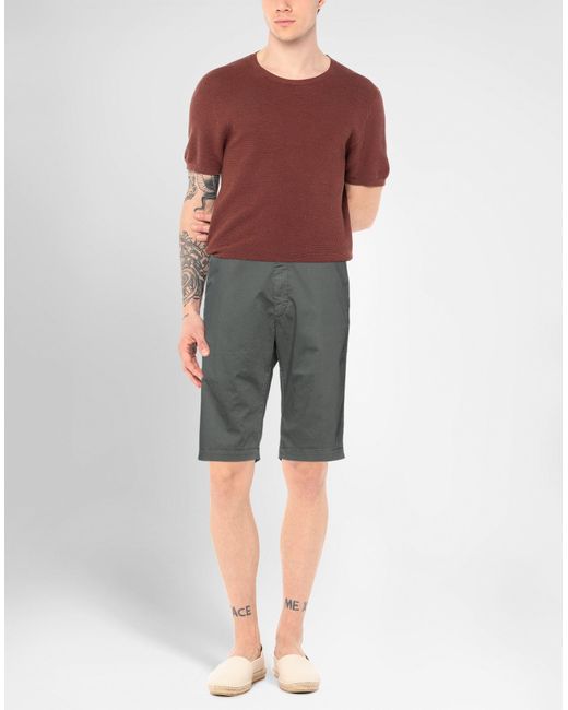 Mason's Gray Military Shorts & Bermuda Shorts Cotton, Elastane for men