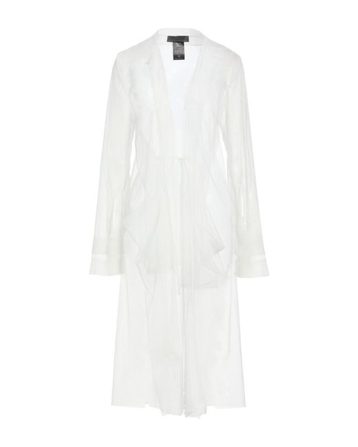 Maria Calderara White Overcoat & Trench Coat Polyester