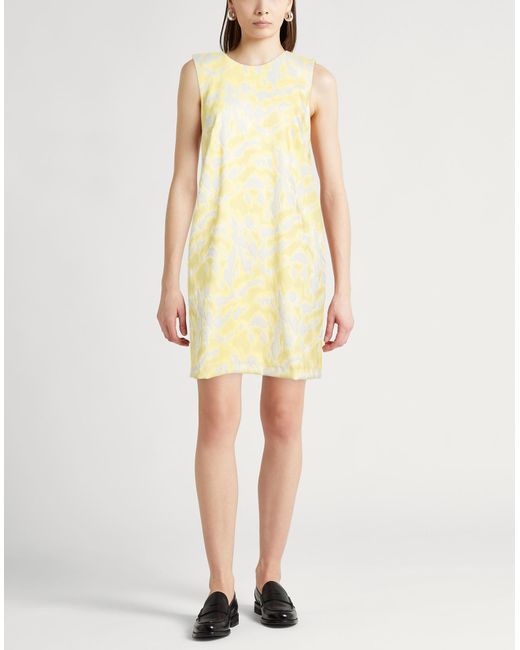 Paule Ka Yellow Mini Dress Polyester, Polyamide, Elastane