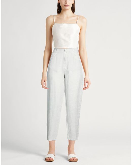 Crossley White Light Pants Linen