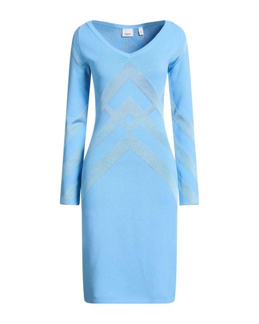 Burberry Blue Mini Dress Viscose, Polyamide, Polyester, Elastane