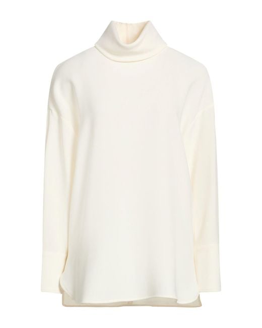 Alberto Biani White Ivory Top Triacetate, Polyester