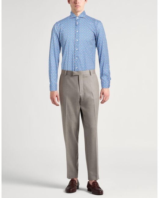 Fedeli Blue Shirt Cotton, Elastane for men
