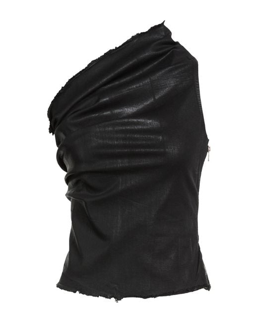 Rick Owens Black Top Cotton, Elastomultiester, Rubber