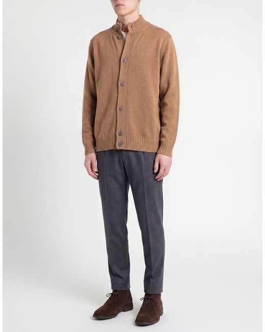 M.Q.J. Brown Camel Cardigan Wool, Polyamide for men