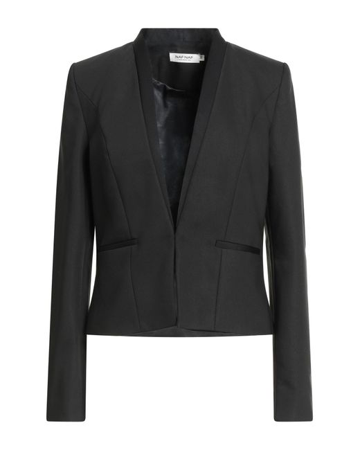 Naf Naf Black Jacket Cotton, Polyester, Elastane