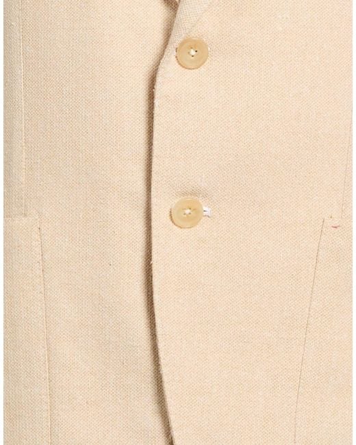 Isaia Natural Blazer Wool, Silk, Polyamide, Elastane for men