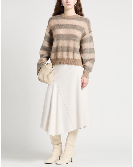 Brunello Cucinelli White Midi Skirt