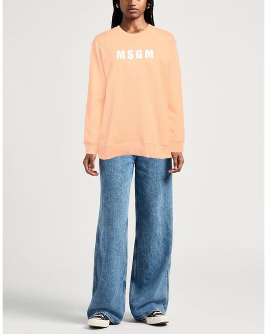 MSGM Orange Sweatshirt Cotton