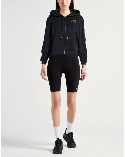 EA7 Black Sweatshirt Polyester, Modal, Elastane