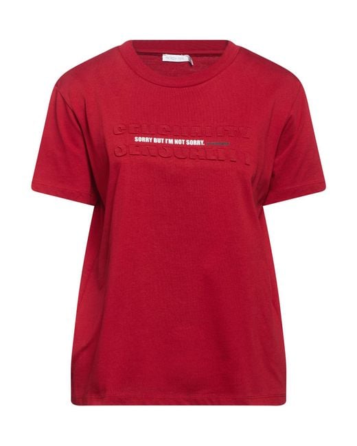Patrizia Pepe Red Brick T-Shirt Cotton
