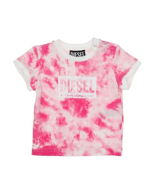 DIESEL Pink Fuchsia T-Shirt Cotton, Elastane