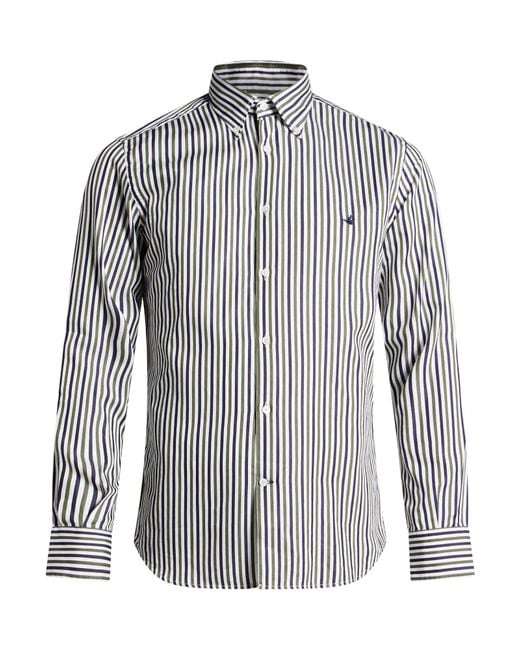 Brooksfield White Military Shirt Cotton for men