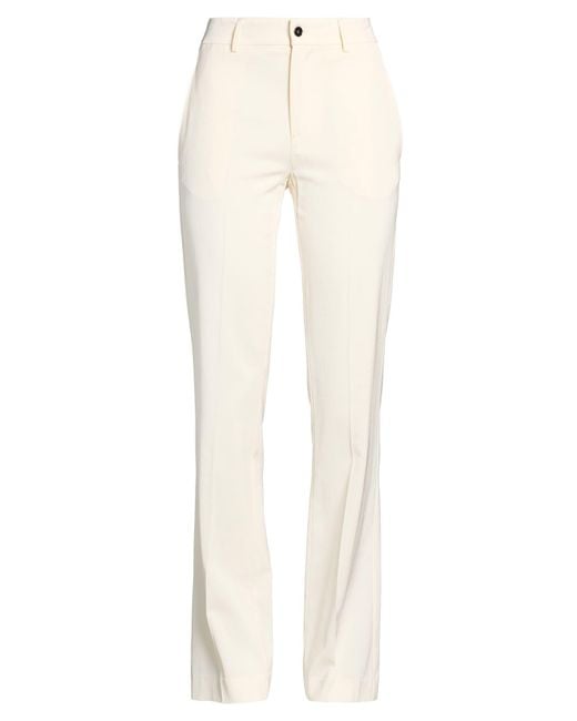 Grifoni White Pants Viscose, Virgin Wool, Elastane