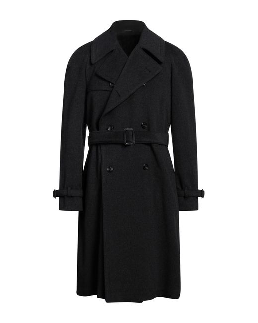 Tagliatore Black Coat Virgin Wool, Cashmere for men