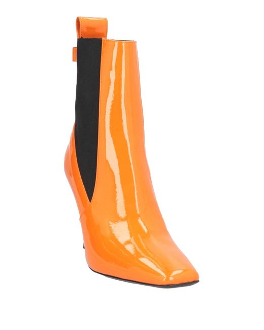 MSGM Orange Ankle Boots Soft Leather