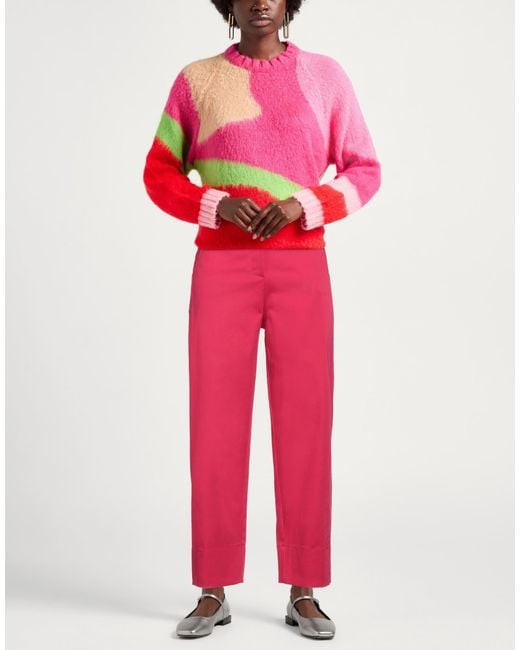 Pinko Red Pants Cotton, Elastane