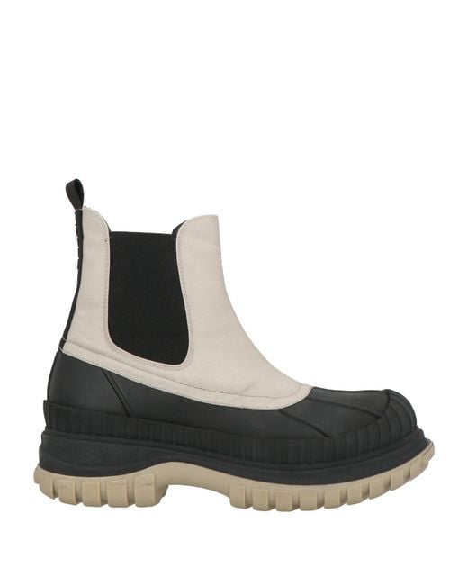 Ganni Black Ankle Boots Rubber, Textile Fibers