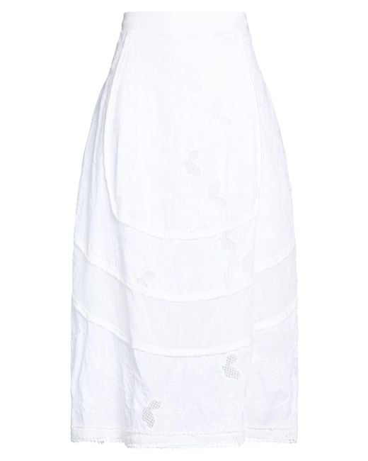 Motel White Midi Skirt Cotton