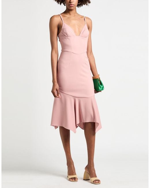 DSquared² Pink Antique Rose Midi Dress Polyester, Elastane