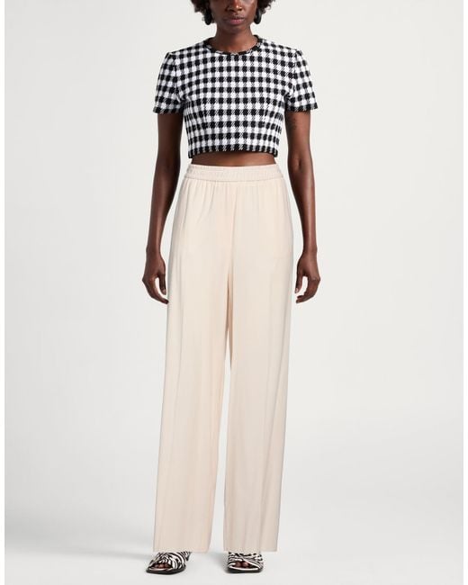 Nude White Cream Pants Viscose, Wool, Elastane
