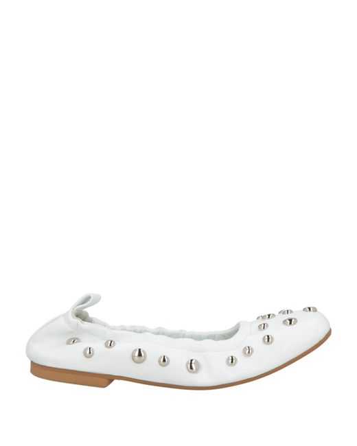 PAO PIANO ZERO White Ballet Flats Leather