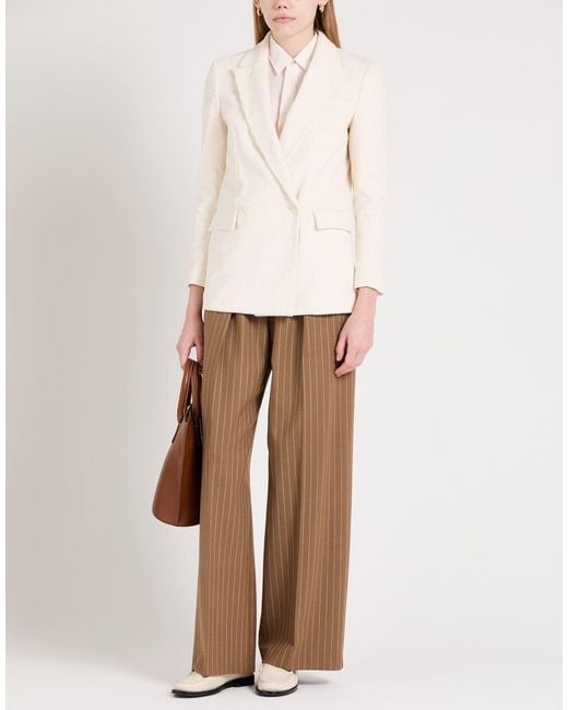 Dondup White Ivory Blazer Cotton, Elastane