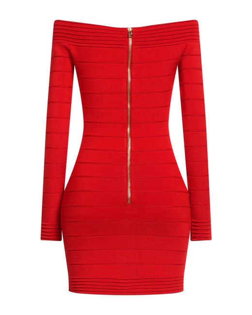 Balmain Red Mini Dress