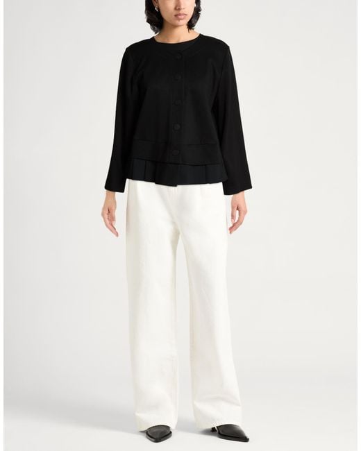 MEIMEIJ Black Jacket Viscose, Polyamide, Elastane, Polyester