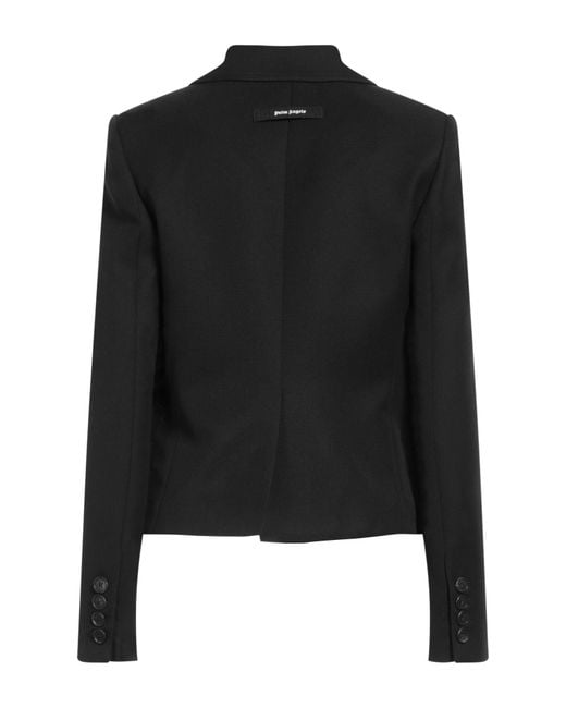 Palm Angels Black Blazer Polyester, Virgin Wool