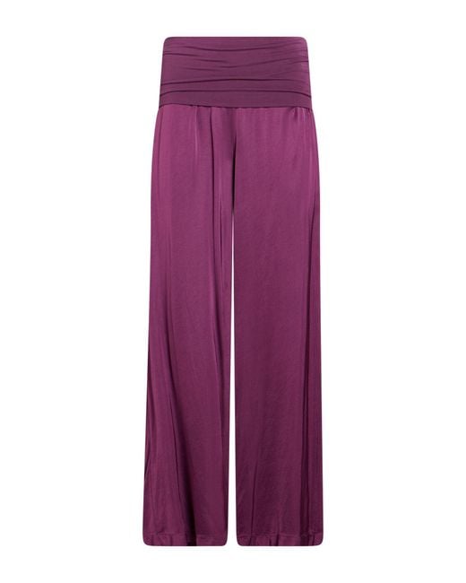 Manila Grace Purple Plum Pants Viscose